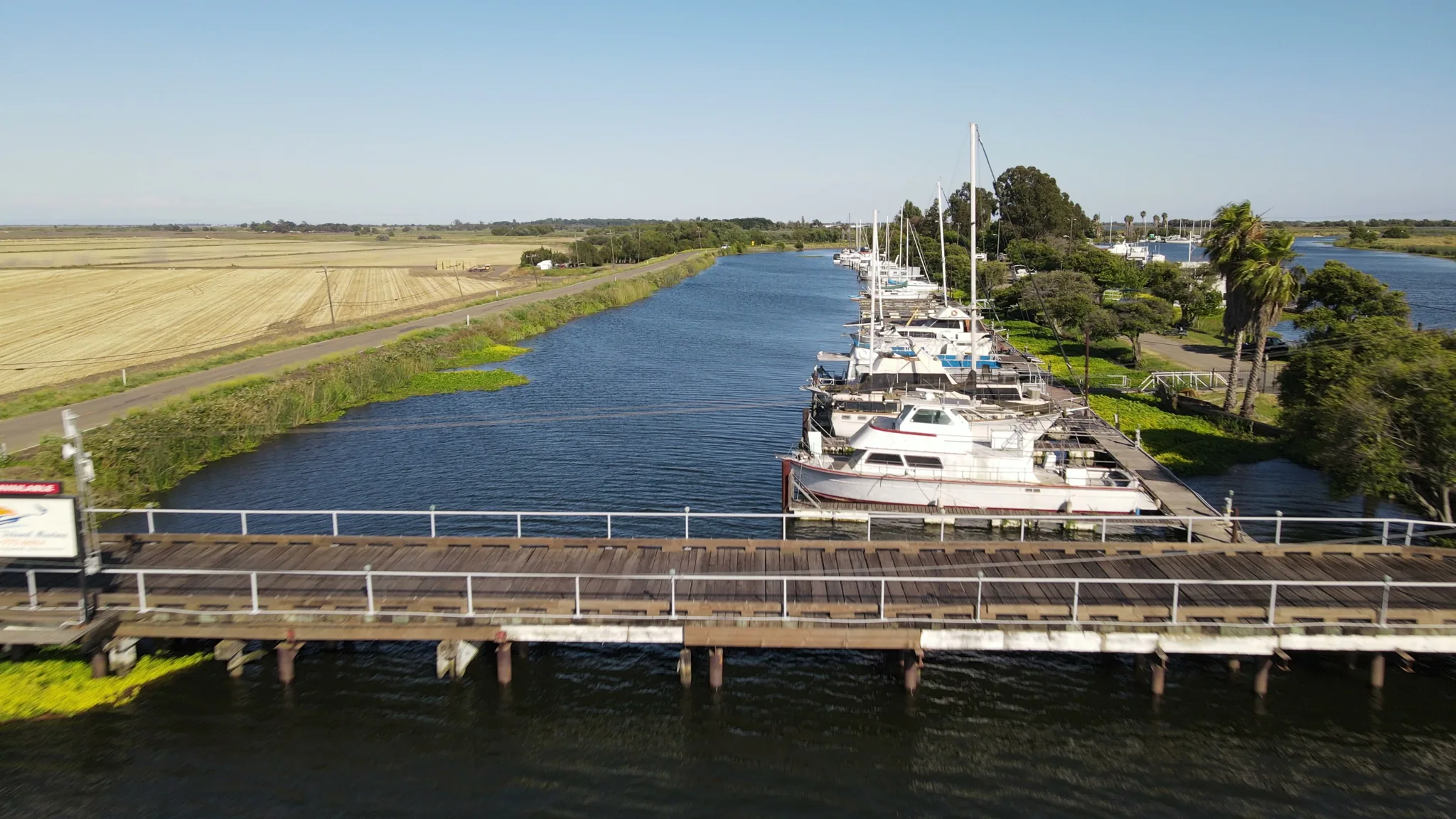 Aerial view of Brother's Island Marina — boats, docks, marina